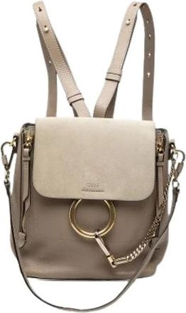 Chlo&eacute; Pre-owned Faye Backpack - Dames - Vintage Rugzakken - Beige - ONE Size - Leer - Vintage