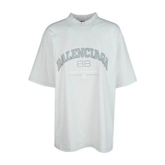 Balenciaga T-Shirts, female, Gray, Size: S Casual Cotton T-Shirt for Men