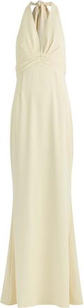 Odd Muse Halterneck Twill Maxi Dress - Yellow - M (UK10)