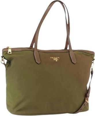 Prada Pre-owned Vintage Nylon Tote Bag - Dames - Vintage Shopper - Groen - ONE Size - Nylon - Vintage