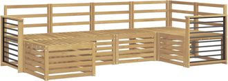 vidaXL Conjunto De Sof&aacute;s De Exterior 6 Uds. Blanco Poli&eacute;ster Vidaxl