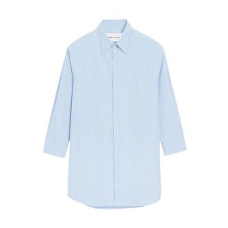 Ami Shirt Dresses, female, Blue, Size: S Striped Shirt Dress