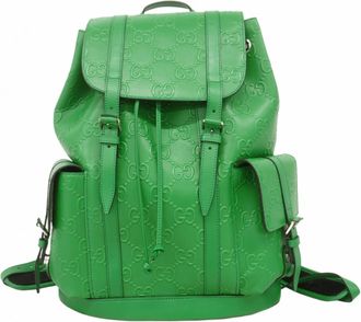 Gucci Green Leather Backpack (Pre-Owned)