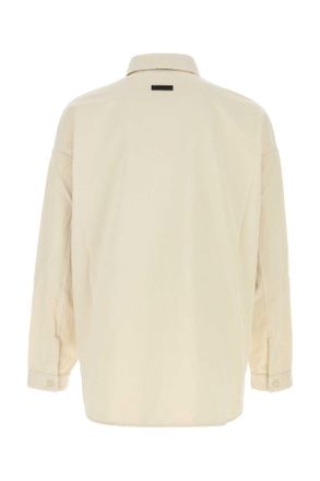 Fear of God Mens Sand Poplin Oversize Shirt Natural Exterior: Cotton Camicie
