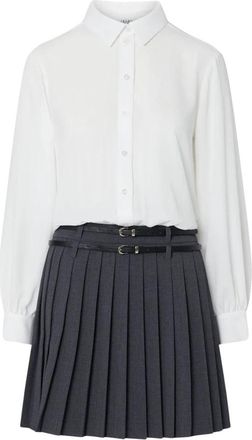 Liu Jo Abito Corto Bimateriale - Dames - Shirt Kleedjes - Grijs - L - Polyester - Kleedjes