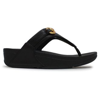 FitFlop Lulu Chunky Snaffle Leather Womens Comfort Sandals - Black - Size:UK 6.5