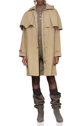 Avec Les Filles Hooded Cape Raincoat in Wheat at Nordstrom Rack, Size Small