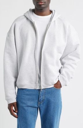 Represent Initial Oversize Full Zip Hoodie in Ice Grey Marl at Nordstrom, Size X-Large