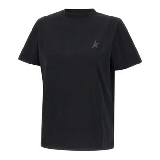 Golden Goose T-Shirts, female, Black, Size: S Black Star Logo T-shirt Italy