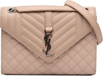 Saint Laurent Pre-owned Saint Laurent Medium Grain De Poudre Triquilt Monogram Envelope Bag Ladies TY8U516PS710PB3T