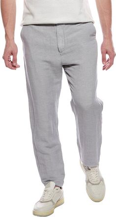 Elie Tahari Woven Flat Front Linen-Blend Pant