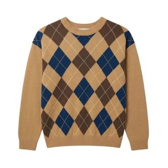 Dunst Jersey de cuello redondo Argyle - Knitwear - Hombre - Beige - XL