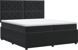 vidaXL Cama Box Spring Con Colch&oacute;n Negro 200 X 200 Cm Terciopelo Vidaxl