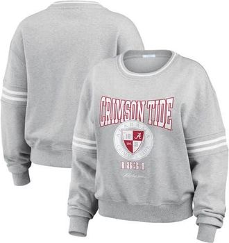 WEAR by Erin Andrews Womens WEAR by Erin Andrews Heather Gray Alabama Crimson Tide Classic Stripe Pullover Sweater at Nordstrom, Size Xx-Large