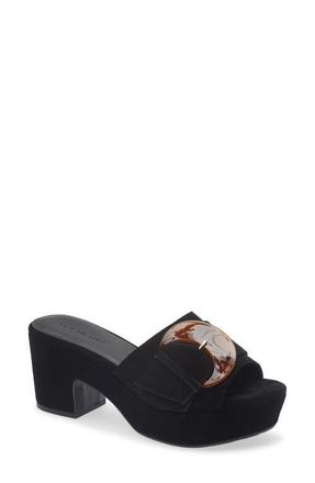 Chocolat Blu Garen Platform Slide Sandal in Black Suede at Nordstrom, Size 8.5