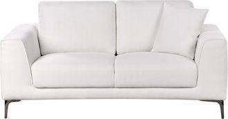 Beliani Sof&aacute; de 2 plazas 2 personas de tejido blanco