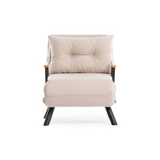 Dmora Butaca Keoni, Reclinable, Con Reposabrazos, Soporta Hasta 100 Kg, 60x78x78h Cm Beige