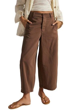 Free People Lay Down Ankle Wide Leg Chinos in Brownie at Nordstrom, Size 12