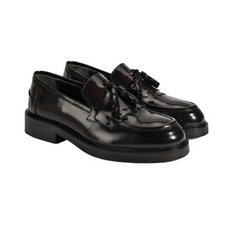 Desa Womens Leather Slip-ons, Breathable and Comfortable Low Shoes for Autumn Rain, Flat Heel with Padded Insole | Bordeaux - 39