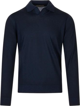 Corneliani Maglia - Heren - Polos - Blauw - XL - Wol - Tops