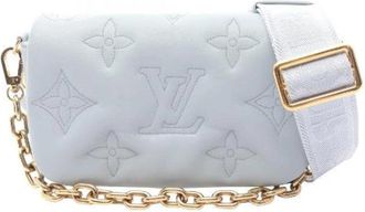 Louis Vuitton Pre-owned Wallet On Strap Leather Shoulder Bag - Dames - Vintage Schoudertas - Blauw - ONE Size - Leer - Vintage