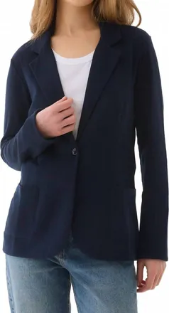 Majestic Filatures Double Face One Button Blazer In Marine/graphite