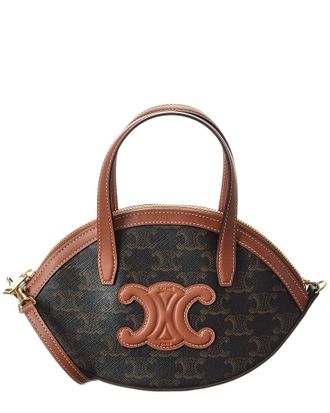 Celine Celine Oval Triomphe Canvas & Leather Tote