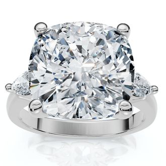 Pompeii3 Certified 7 1/3Ct Sharon Square Cushion Diamond Engagement Ring Gold Lab Grown