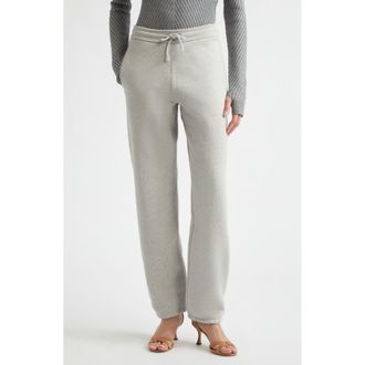 Victoria Beckham Logo Embroidered Organic Cotton Joggers in Grey Marl at Nordstrom, Size X-Large
