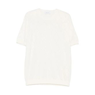 Scaglione Round-neck Knitwear, male, White, Size: M T-shirt