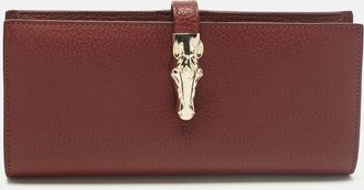 Aigner Cybill Banknote And Card Case Cavallo Burgundy Leather Wallet