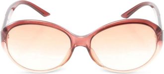Dior 2010s rhinestone oval sunglasses - Red