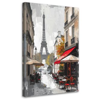 Feeby Impresi&oacute;n De Imagen, Caf&eacute;s Franceses Con La Torre Eiffel De Fondo., 70x100