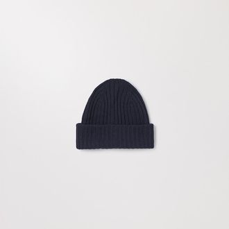 Asket The Ribbed Wool Beanie Dark Navy