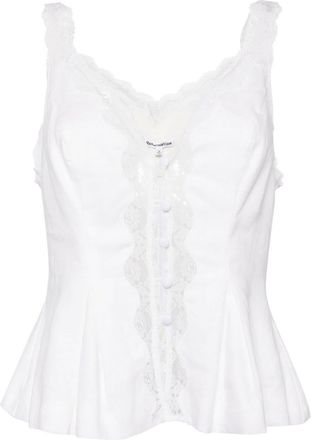 Reformation Josefina linen top - women - Rayon/Linen/Flax - 12 - White
