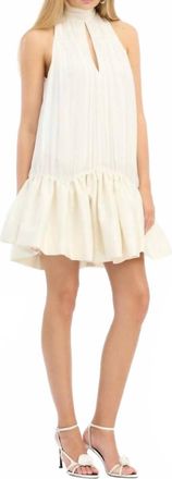 Rotate Gathered Mini Dress In Egret