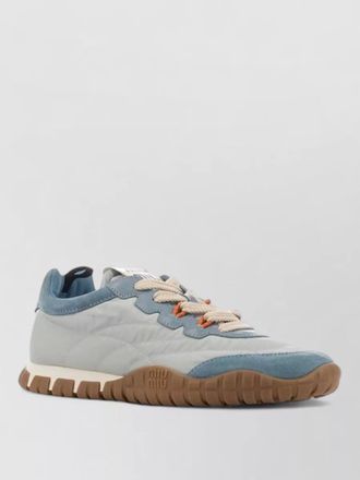 Miu Miu sneakers mesh panels contrast stitching suede accents