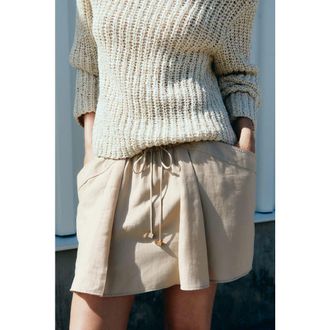 H&M Lyocell-blend Drawstring Skirt in Beige at Nordstrom, Size X-Small
