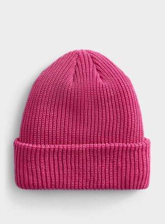 Simons Womens Solid-colour ribbed Tuque Hat