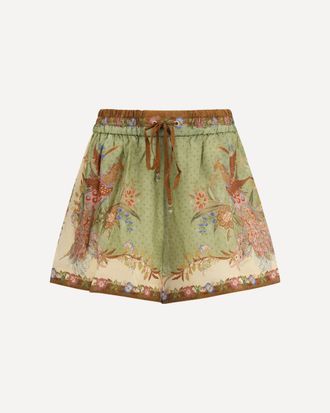 Zimmermann Indra relaxed silk drawstring Shorts Female 1