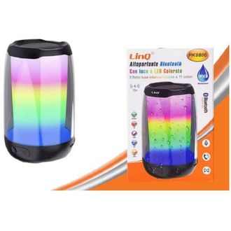 Trade Shop Altavoz Bluetooth Port&aacute;til Con Luz Led De Colores Altavoz Usb Tf Pk6806
