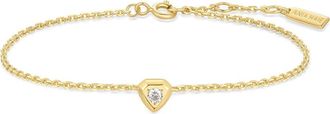 Ania Haie Tiny Shield Charm Chain Bracelet in Shiny Gold at Nordstrom