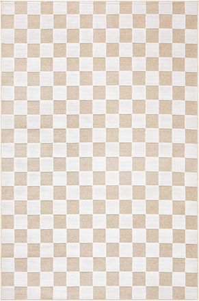 Nazar Rugs Alfombra interior/exterior con diseño zn relieve damero beige 190x290