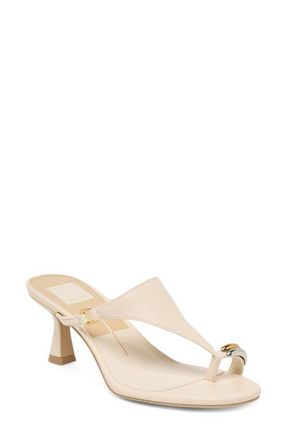 Dolce Vita Derrel Toe Loop Sandal in Bone Leather at Nordstrom, Size 8.5
