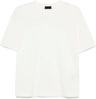 Moncler T-shirt in cotone con logo - Bianco
