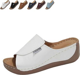 Generic Breathable Platform Slip On Walking Sandals for Women, Arch Support Open Toe Orthopedic Slippers with Thick Cushioned Sole All Day Walking Casual Sand