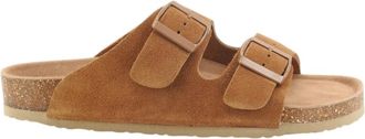Colors Of California Slippers met dubbele gesp - Heren - Sandalen - Bruin - 40 EU - Leer - Schoenen