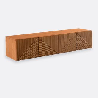 La Redoute Interieurs Eikenhouten gefineerd vintage tv-hifi meubel, voor wandmontage, LODGE