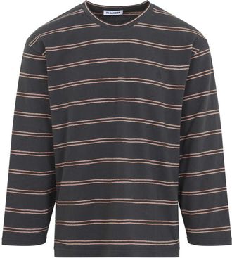 Jil Sander Dark Grey Stripes T-Shirt