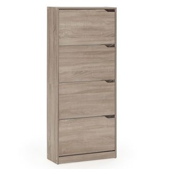 HOMN Mueble zapatero 4 puertas color roble, para 24 pares